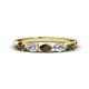 1 - Grace Pear Cut Smoky Quartz and Diamond 5 Stone Wedding Band 