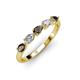 3 - Grace Pear Cut Smoky Quartz and Diamond 5 Stone Wedding Band 