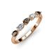 3 - Grace Pear Cut Smoky Quartz and Diamond 5 Stone Wedding Band 