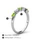 4 - Grace Pear Cut Peridot and Diamond 5 Stone Wedding Band 