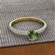2 - Serina Classic Round Diamond and Lab Created Alexandrite 3 Row Micro Pave Shank Engagement Ring 