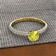 2 - Serina Classic Round Yellow and White Diamond 3 Row Micro Pave Shank Engagement Ring 