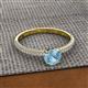2 - Serina Classic Round Aquamarine and Diamond 3 Row Micro Pave Shank Engagement Ring 