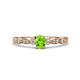 1 - Kiara Desire Oval Cut Peridot and Round Lab Grown Diamond Engagement Ring 