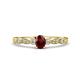 1 - Kiara Desire Oval Cut Red Garnet and Round Lab Grown Diamond Engagement Ring 