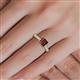 5 - Serina Classic Princess Cut Red Garnet and Round Diamond 3 Row Micro Pave Shank Engagement Ring 