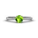 1 - Serina Classic Round Peridot and Lab Grown Diamond 3 Row Micro Pave Shank Engagement Ring 