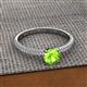 2 - Serina Classic Round Peridot and Lab Grown Diamond 3 Row Micro Pave Shank Engagement Ring 