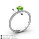 4 - Serina Classic Round Peridot and Lab Grown Diamond 3 Row Micro Pave Shank Engagement Ring 