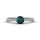 1 - Serina Classic Round London Blue Topaz and Lab Grown Diamond 3 Row Micro Pave Shank Engagement Ring 