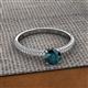 2 - Serina Classic Round London Blue Topaz and Lab Grown Diamond 3 Row Micro Pave Shank Engagement Ring 