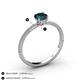 4 - Serina Classic Round London Blue Topaz and Lab Grown Diamond 3 Row Micro Pave Shank Engagement Ring 