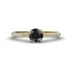 1 - Serina Classic Round Black Diamond and White Lab Grown Diamond 3 Row Micro Pave Shank Engagement Ring 