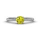 1 - Serina Classic Round Yellow Diamond and White Lab Grown Diamond 3 Row Micro Pave Shank Engagement Ring 