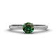 1 - Serina Classic Round Lab Created Alexandrite and Lab Grown Diamond 3 Row Micro Pave Shank Engagement Ring 