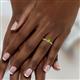 6 - Serina Classic Round Peridot and Lab Grown Diamond 3 Row Micro Pave Shank Engagement Ring 