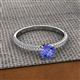 2 - Serina Classic Round Tanzanite and Lab Grown Diamond 3 Row Micro Pave Shank Engagement Ring 