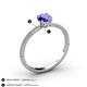 4 - Serina Classic Round Tanzanite and Lab Grown Diamond 3 Row Micro Pave Shank Engagement Ring 