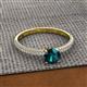 2 - Serina Classic Round Blue Diamond and White Lab Grown Diamond 3 Row Micro Pave Shank Engagement Ring 