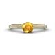 1 - Serina Classic Round Citrine and Lab Grown Diamond 3 Row Micro Pave Shank Engagement Ring 