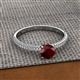 2 - Serina Classic Round Red Garnet and Lab Grown Diamond 3 Row Micro Pave Shank Engagement Ring 