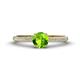 1 - Serina Classic Round Peridot and Lab Grown Diamond 3 Row Micro Pave Shank Engagement Ring 