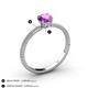 4 - Serina Classic Round Amethyst and Lab Grown Diamond 3 Row Micro Pave Shank Engagement Ring 