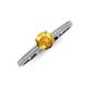 3 - Serina Classic Round Citrine and Lab Grown Diamond 3 Row Micro Pave Shank Engagement Ring 