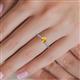 5 - Serina Classic Round Citrine and Lab Grown Diamond 3 Row Micro Pave Shank Engagement Ring 