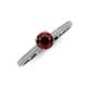 3 - Serina Classic Round Red Garnet and Lab Grown Diamond 3 Row Micro Pave Shank Engagement Ring 