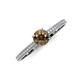 3 - Serina Classic Round Smoky Quartz and Lab Grown Diamond 3 Row Micro Pave Shank Engagement Ring 