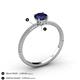 4 - Serina Classic Round Blue Sapphire and Lab Grown Diamond 3 Row Micro Pave Shank Engagement Ring 