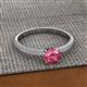2 - Serina Classic Round Pink Tourmaline and Lab Grown Diamond 3 Row Micro Pave Shank Engagement Ring 
