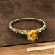 2 - Daisy Classic Round Citrine and Lab Grown Diamond Floral Engraved Engagement Ring 