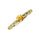 3 - Daisy Classic Round Citrine and Lab Grown Diamond Floral Engraved Engagement Ring 