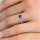 5 - Daisy Classic Round Iolite and Lab Grown Diamond Floral Engraved Engagement Ring 