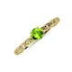 3 - Daisy Classic Round Peridot and Lab Grown Diamond Floral Engraved Engagement Ring 