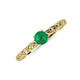 3 - Daisy Classic Round Emerald and Lab Grown Diamond Floral Engraved Engagement Ring 