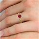 5 - Daisy Classic Round Ruby and Lab Grown Diamond Floral Engraved Engagement Ring 