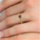5 - Daisy Classic Round Smoky Quartz and Lab Grown Diamond Floral Engraved Engagement Ring 