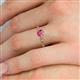 5 - Daisy Classic Round Pink Tourmaline and Lab Grown Diamond Floral Engraved Engagement Ring 