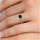 5 - Daisy Classic Round Black and White Lab Grown Diamond Floral Engraved Engagement Ring 