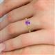 5 - Daisy Classic Round Amethyst and Lab Grown Diamond Floral Engraved Engagement Ring 