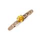 3 - Daisy Classic Round Citrine and Lab Grown Diamond Floral Engraved Engagement Ring 