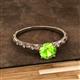 2 - Daisy Classic Round Peridot and Lab Grown Diamond Floral Engraved Engagement Ring 