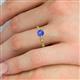 5 - Daisy Classic Round Tanzanite and Lab Grown Diamond Floral Engraved Engagement Ring 