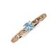 3 - Daisy Classic Round Aquamarine and Lab Grown Diamond Floral Engraved Engagement Ring 