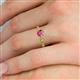 5 - Daisy Classic Round Pink Tourmaline and Lab Grown Diamond Floral Engraved Engagement Ring 