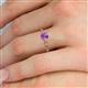 5 - Daisy Classic Round Amethyst and Lab Grown Diamond Floral Engraved Engagement Ring 