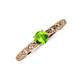 3 - Daisy Classic Round Peridot and Lab Grown Diamond Floral Engraved Engagement Ring 